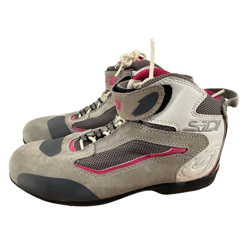 Sidi Gas Lei Women's Motorcycle‎ Riding Shoes Boots Gray Pink EUR39/US6